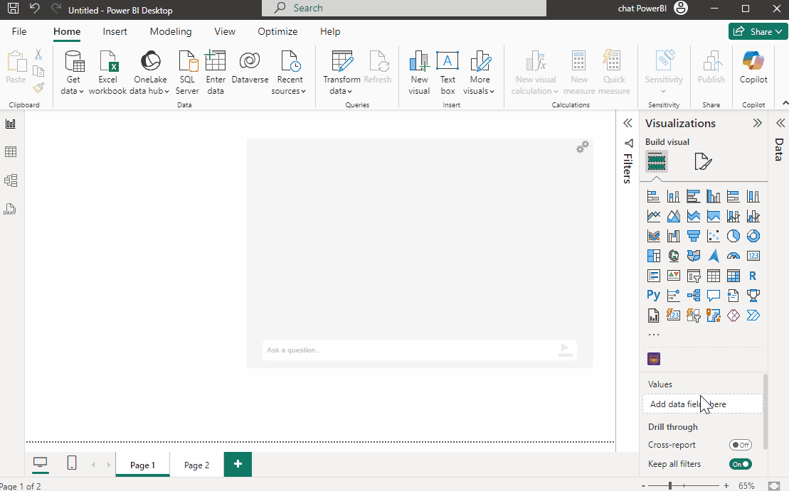 Setting up predefined questions - chatPowerBI