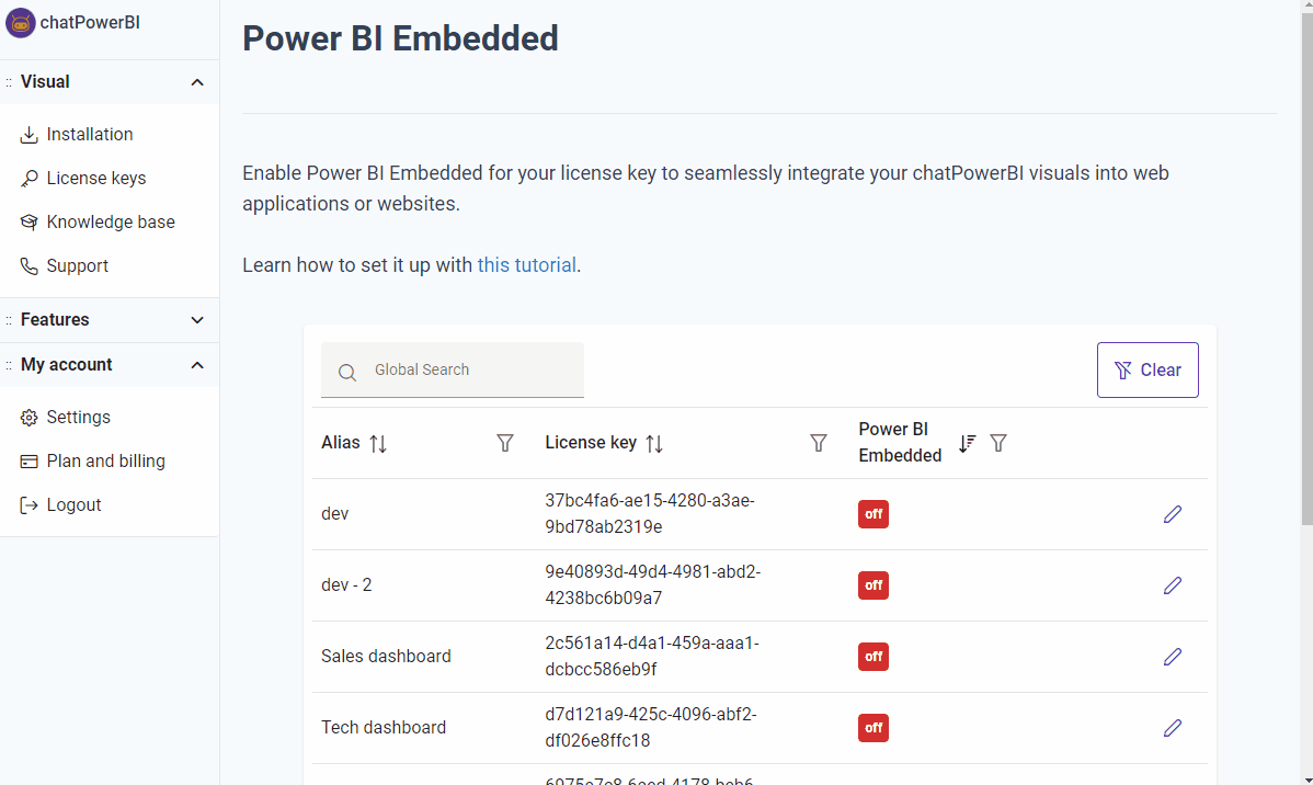Activating Power BI Embedded - chatPowerBI