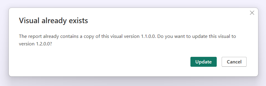 Screenshot of the Power BI successful import dialog box.